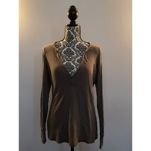 GAP dark grey vneck henley